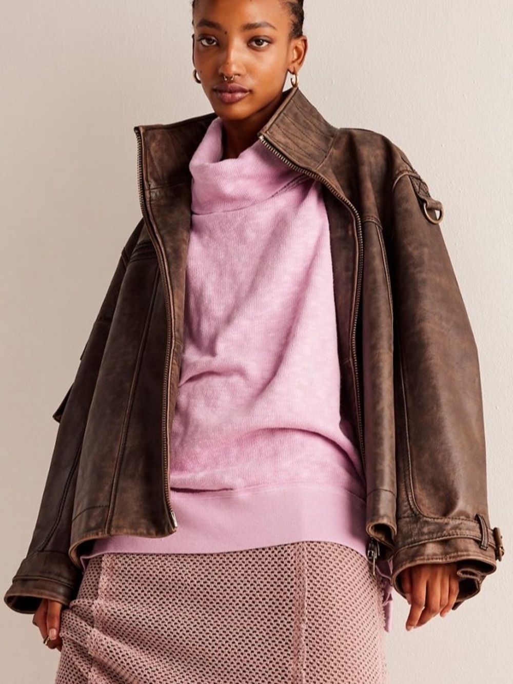 BOGO! Free People We the Free Timmy Turtleneck Pullover in Candy Lilac Small - Picture 2 of 11